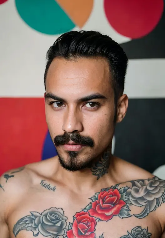 Güller — Realizm dövme, Göğüs